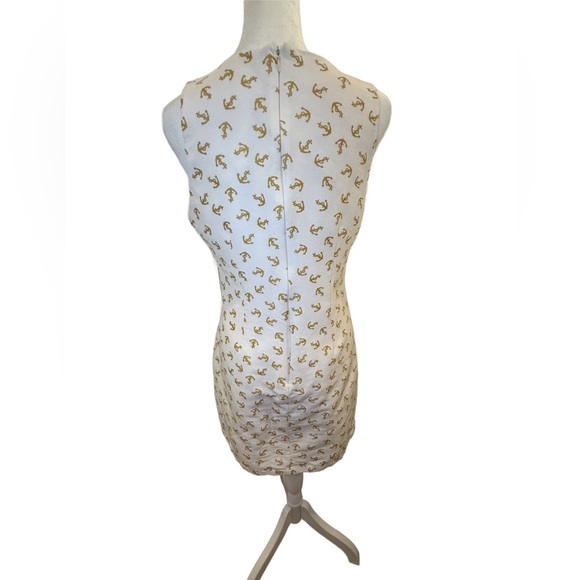 JB by Julie Brown White Dress with Gold Anchor Accents. Size 6 - Picture 5 of 7